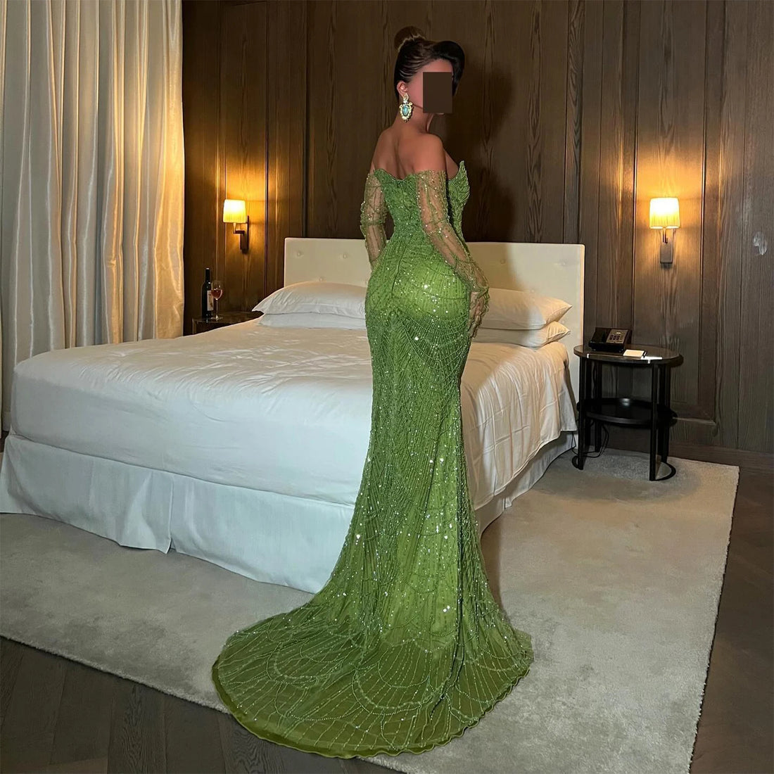 Luxury Off Shoulder Mermaid Prom Gowns Dresses For Girls